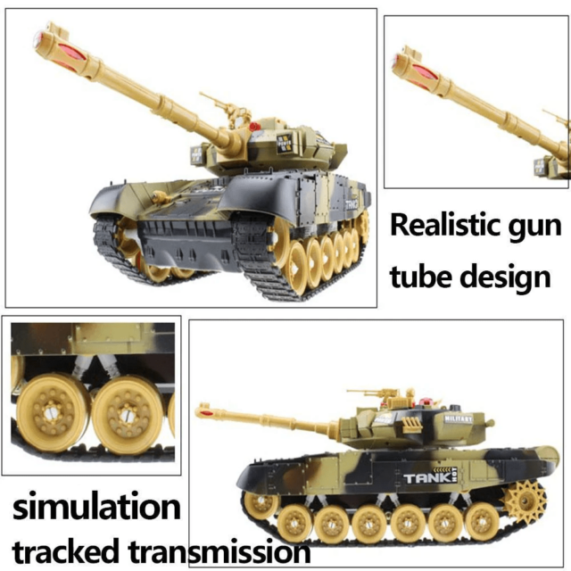 33cm RC Battle Tank with Rotating Turret and Sound Effects - Image 4