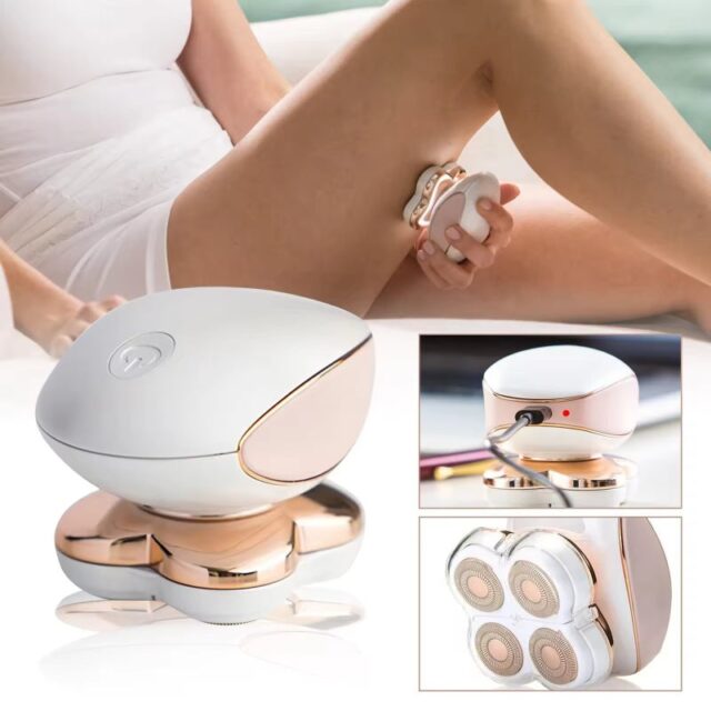 Portable Rechargeable Electric Hair Remover – Four-Head Shaver for Women