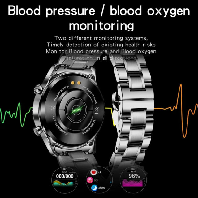 Luxury Full Circle Touch Screen Bluetooth Smart Watch with Steel Band - Image 5