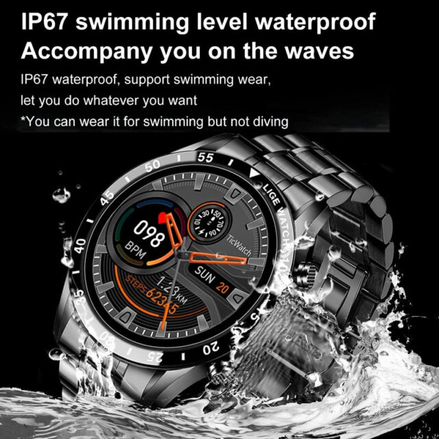 Luxury Full Circle Touch Screen Bluetooth Smart Watch with Steel Band - Image 4