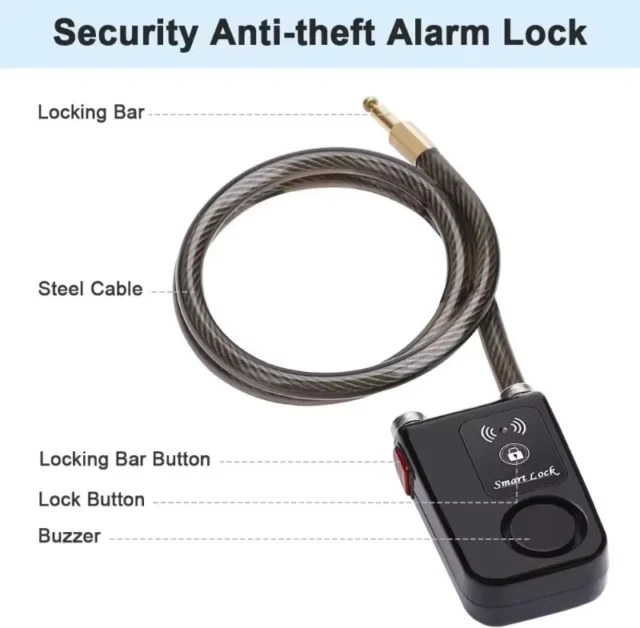 Smart 110dB Bike Alarm Lock with Bluetooth Control - Image 8