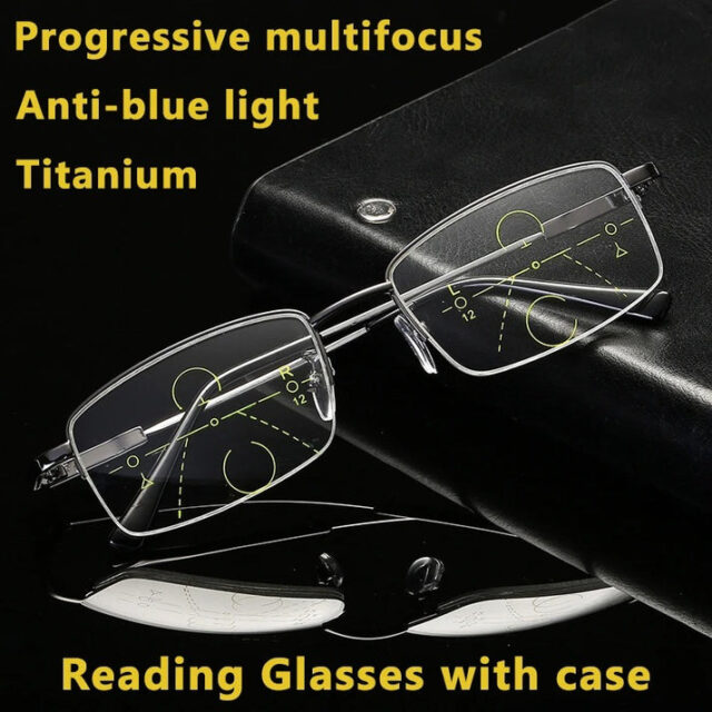 Titanium Multifocal Reading Glasses With Blue Light Protection - Image 4