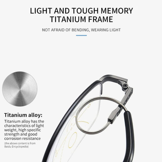 Titanium Multifocal Reading Glasses With Blue Light Protection - Image 6