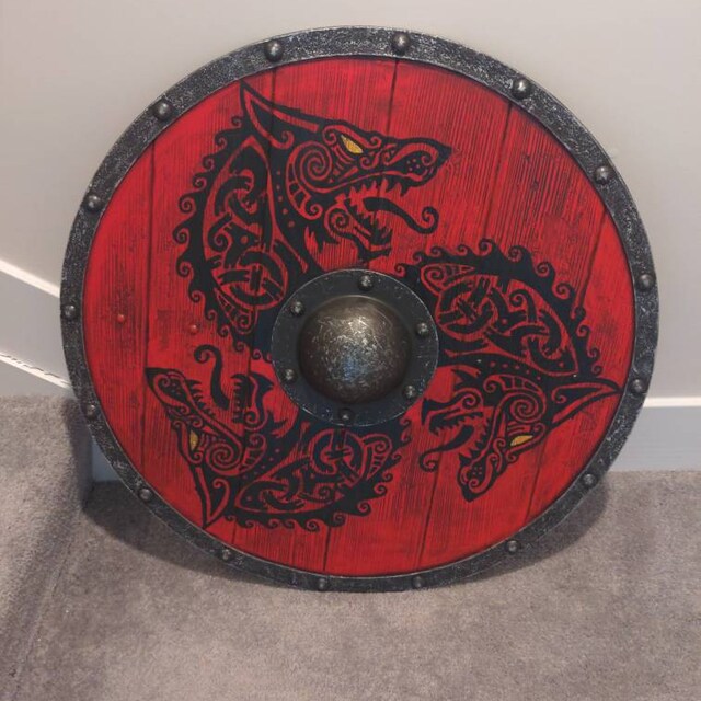 30cm Wooden Viking Battle Shield Wall Decoration Pendant photo review