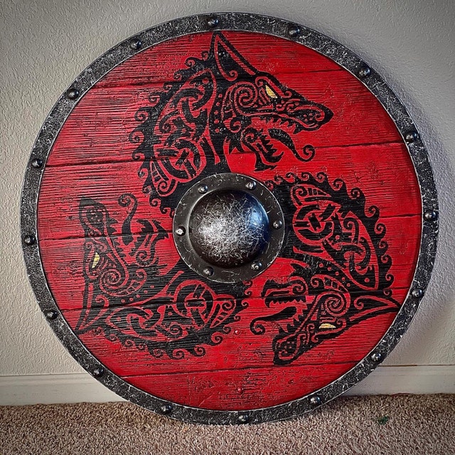 30cm Wooden Viking Battle Shield Wall Decoration Pendant photo review