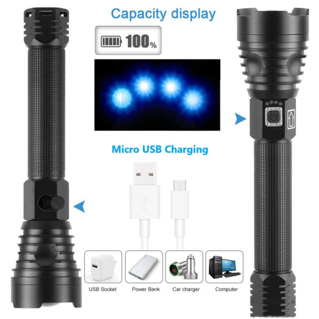 High-Power USB Rechargeable Flashlight with Zoom and 3 Light Modes - Image 4