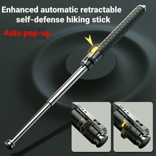 Automatic Spring Telescopic Hiking Stick with Anti-Slip Handle - Image 2