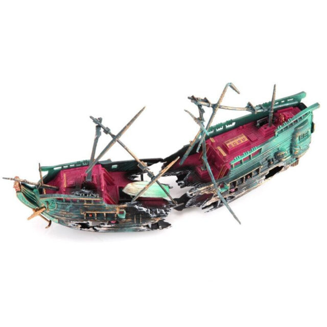 Large Split Shipwreck Boat Aquarium Decoration - Image 2