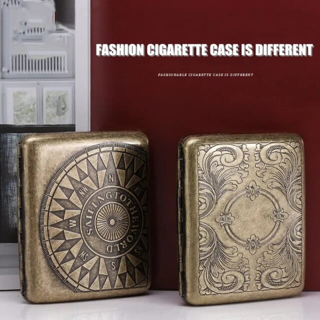 Vintage Metal Cigarette Case - Holds 20 Cigarettes - Image 3