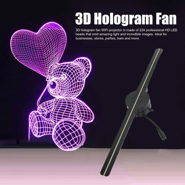 16.5in 3D Hologram Fan with 224 LED Beads - Image 2