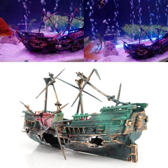 Large Split Shipwreck Boat Aquarium Decoration