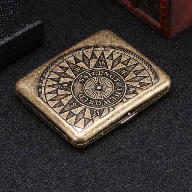 Vintage Metal Cigarette Case - Holds 20 Cigarettes - Image 4