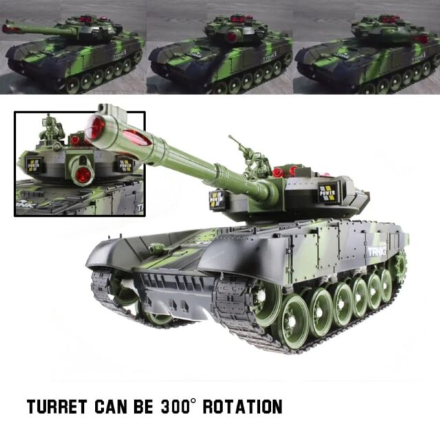 33cm RC Battle Tank with Rotating Turret and Sound Effects - Image 7