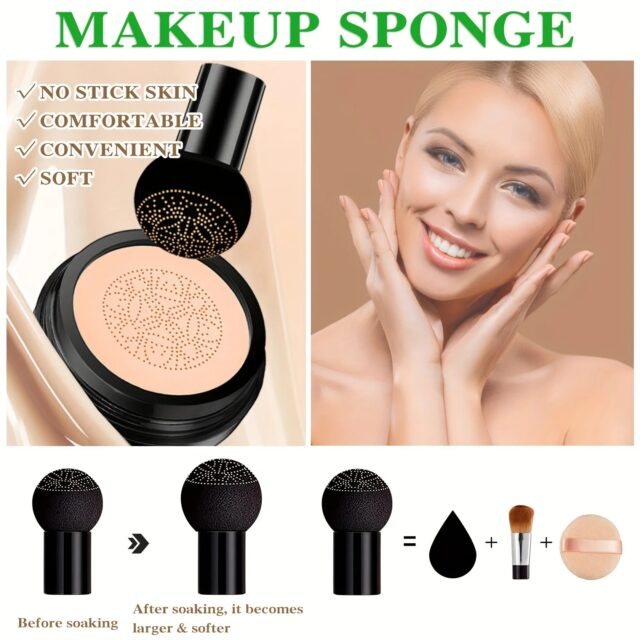 Mushroom Head CC Cushion – Hydrating, Full Coverage & Oil Control (20g) - Image 6
