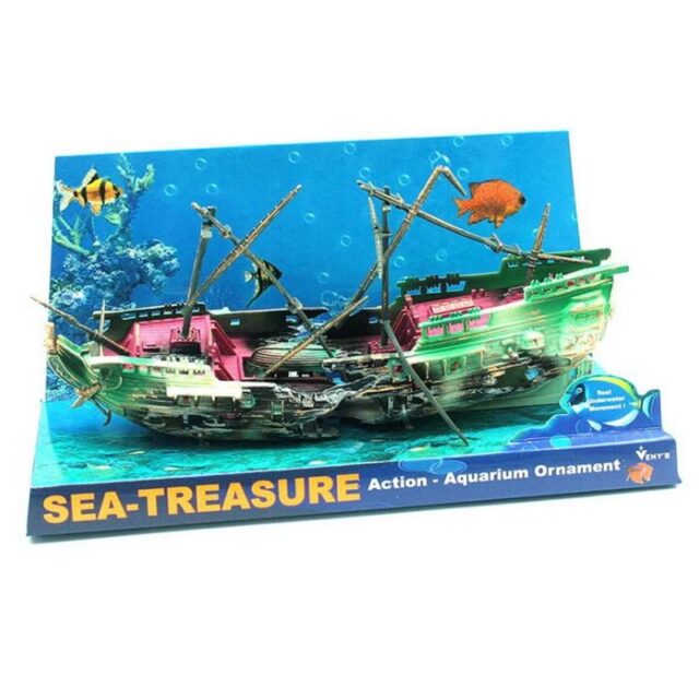 Large Split Shipwreck Boat Aquarium Decoration - Image 7