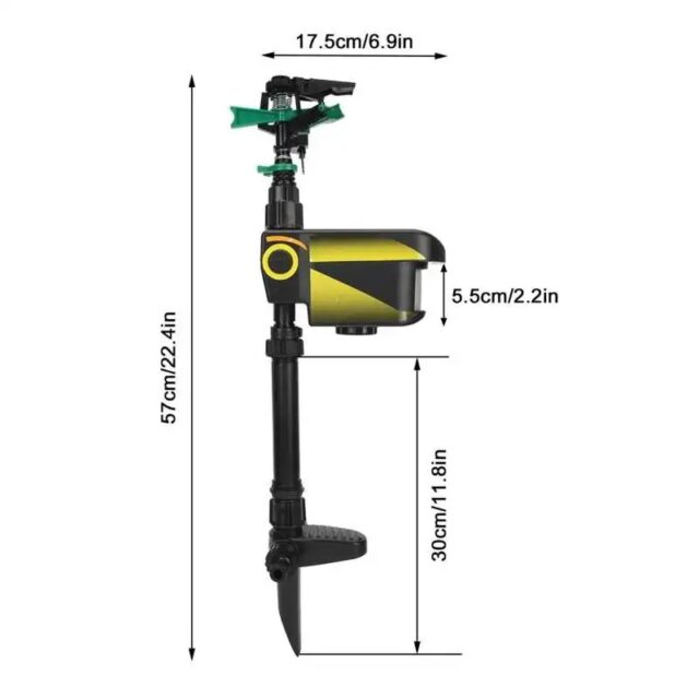 Solar Motion-Activated Sprinkler Animal Repellent & Irrigation System - Image 11