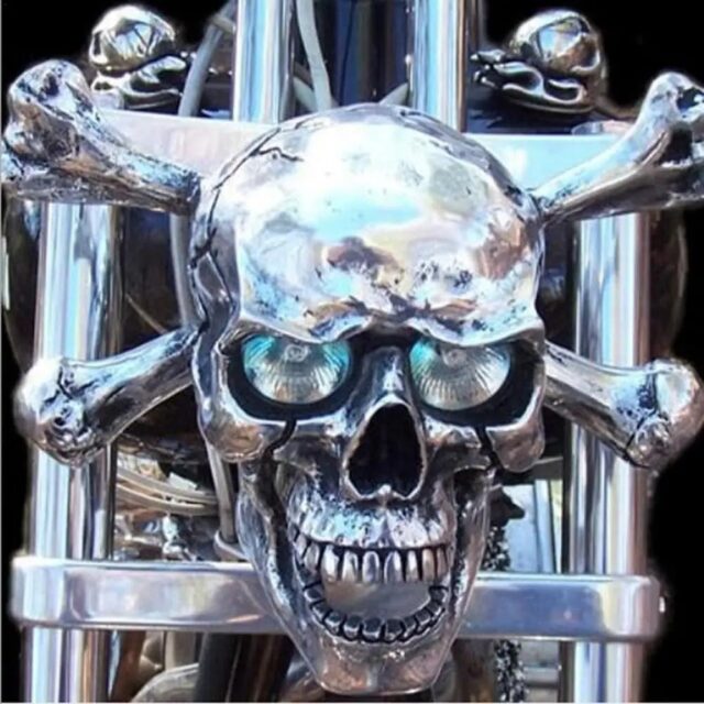 Retro Skull Motorcycle LED Headlight – Unique Front Lamp - Image 3