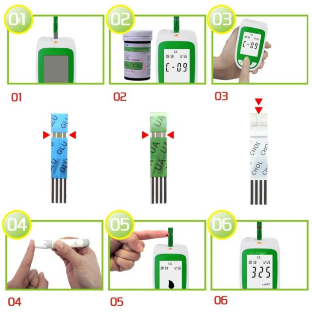 2-in-1 Monitor (Cholesterol & Uric Acid) Complete Set – Includes Lancing Device and Lancets - Image 6