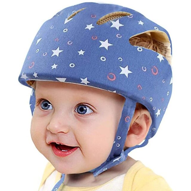 Baby Safety Helmet – Soft & Breathable Cotton Hat for Crawling & Walking (6M–5Y)