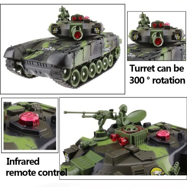 33cm RC Battle Tank with Rotating Turret and Sound Effects - Image 8