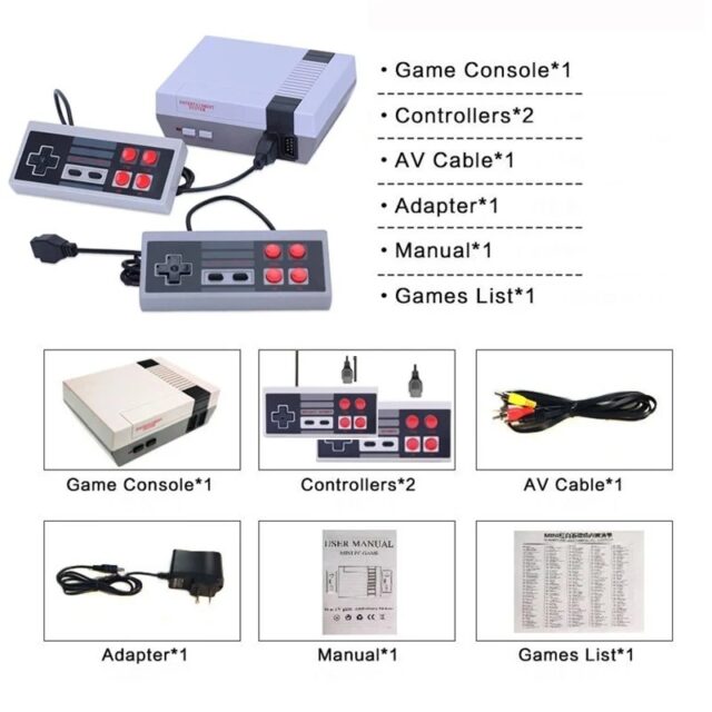 Mini Retro TV Game Console with 620 Built-in Games - Image 2