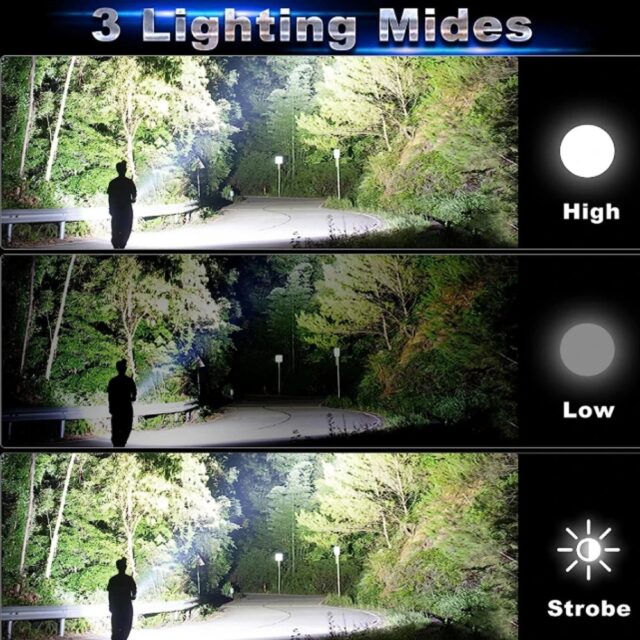 P70 Super Bright LED Flashlight, USB Rechargeable, Waterproof Torch - Image 6