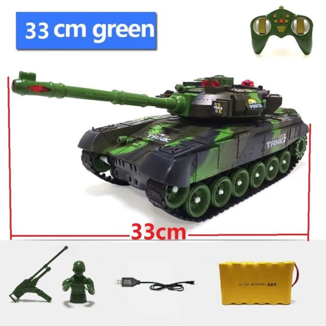 33cm RC Battle Tank with Rotating Turret and Sound Effects - Image 11