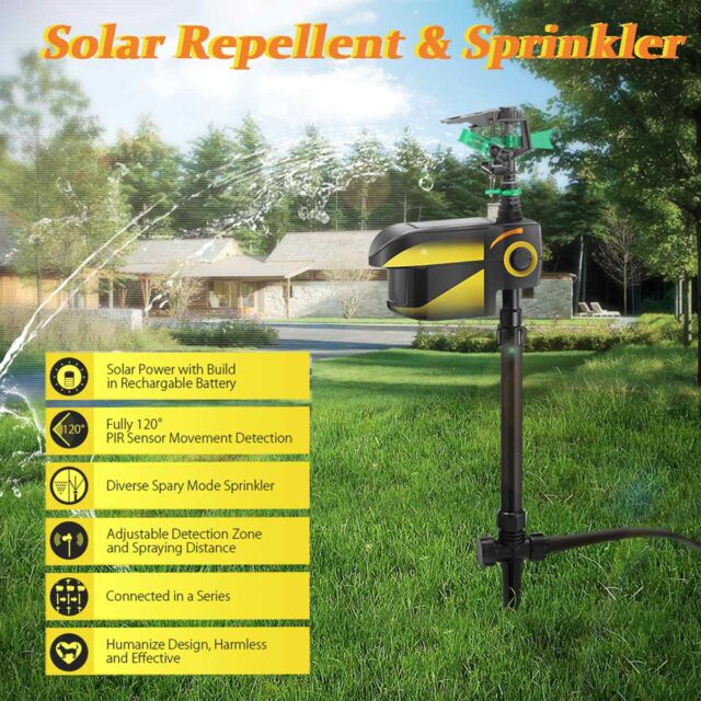 Solar Motion-Activated Sprinkler Animal Repellent & Irrigation System - Image 2