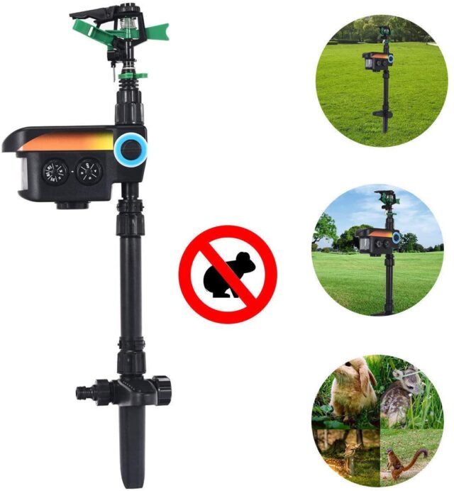 Solar Motion-Activated Sprinkler Animal Repellent & Irrigation System - Image 3